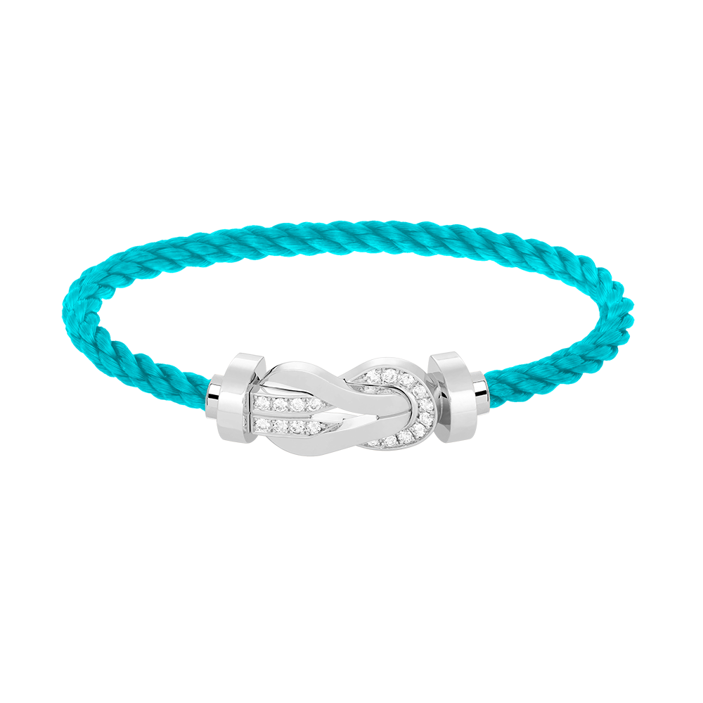 ??MIRA?¡¥CHANCE LARGE 8 FIGURE BUCKLE HALF DIAMOND BRACELET SILVER