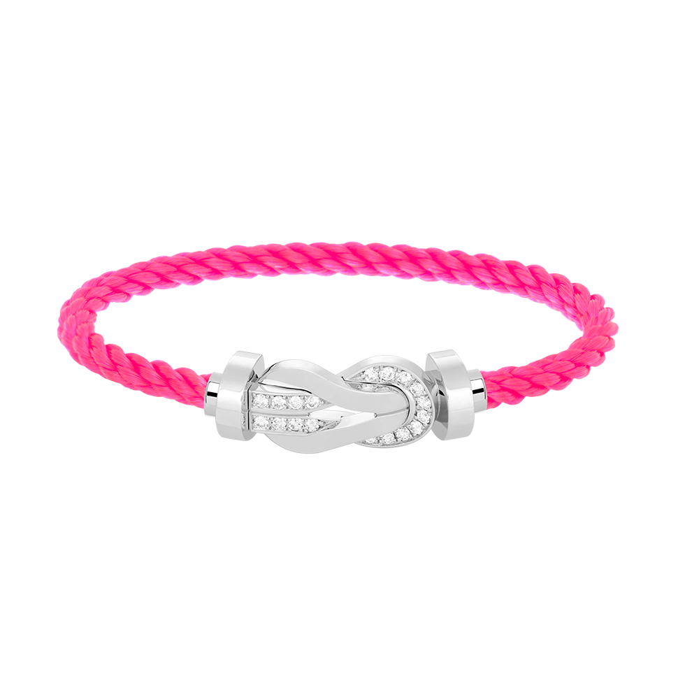??MIRA?¡¥CHANCE LARGE 8 FIGURE BUCKLE HALF DIAMOND BRACELET SILVER
