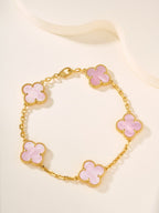 [MIRA]New  CLOVER 5 MOTIFS  PINK MOP BRACELET COLLECTION