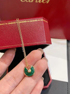 ??MIRA?¡¥AMULETTE ROSE GOLD MALACHITE NECKLACE