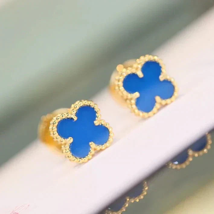 ??MIRA?¡¥CLOVER MINI 9.5MM TURQUOISE EARRINGS