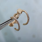 ??MIRA?¡¥JUSTE EARRINGS 12.75MM PINK GOLD DIAMOND