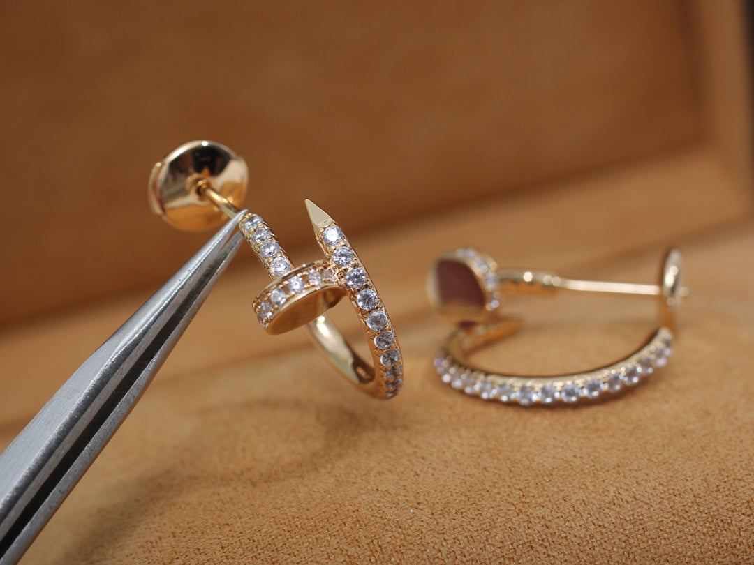 ??MIRA?¡¥JUSTE EARRINGS 12.75MM PINK GOLD DIAMOND