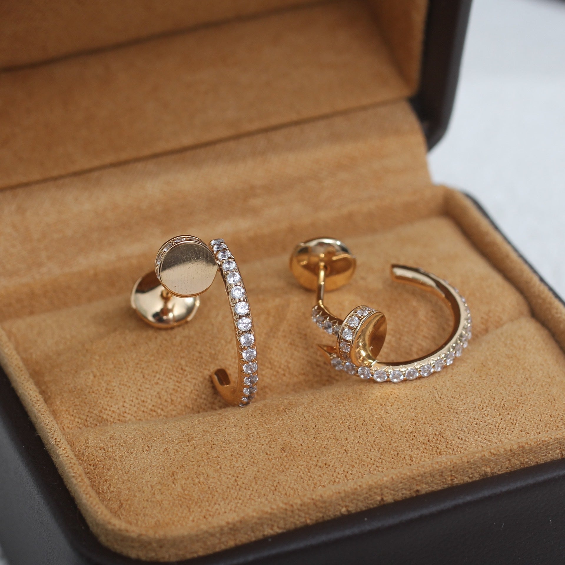 ??MIRA?¡¥JUSTE EARRINGS 12.75MM PINK GOLD DIAMOND