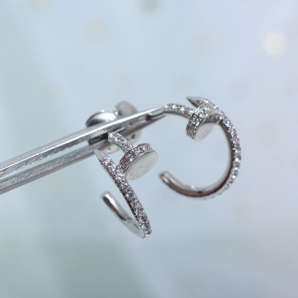 ??MIRA?¡¥JUSTE EARRINGS 12.75MM SILVER DIAMOND