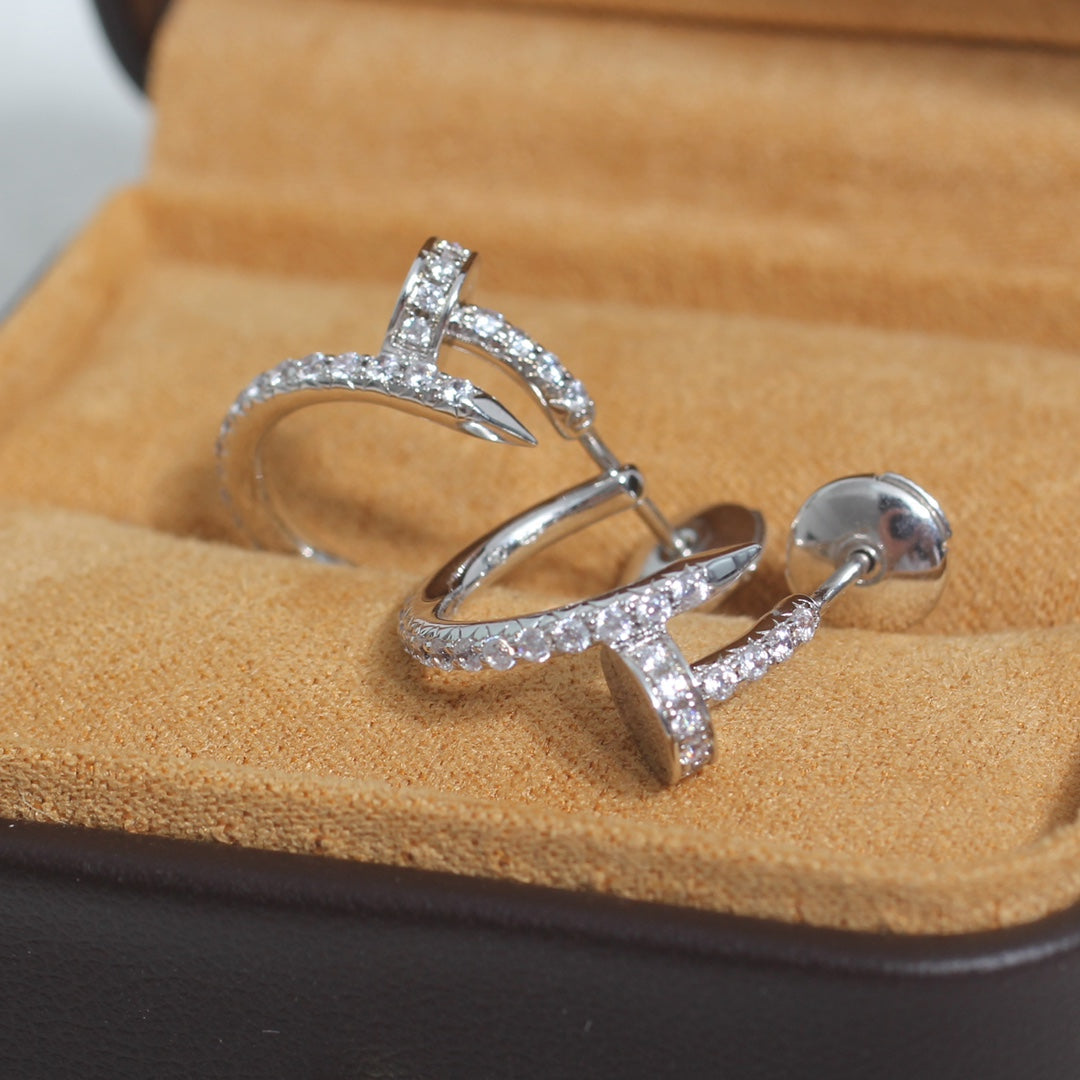 ??MIRA?¡¥JUSTE EARRINGS 12.75MM SILVER DIAMOND
