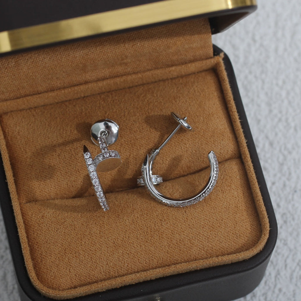 ??MIRA?¡¥JUSTE EARRINGS 12.75MM SILVER DIAMOND