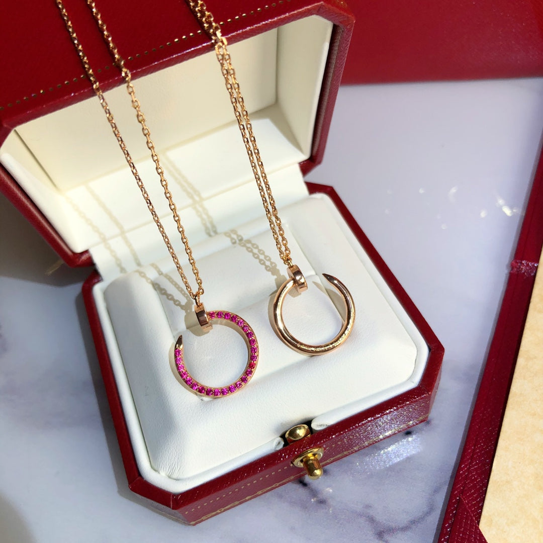 ??MIRA?¡¥JUSTE NECKLACE GOLD RED DIAMONDS