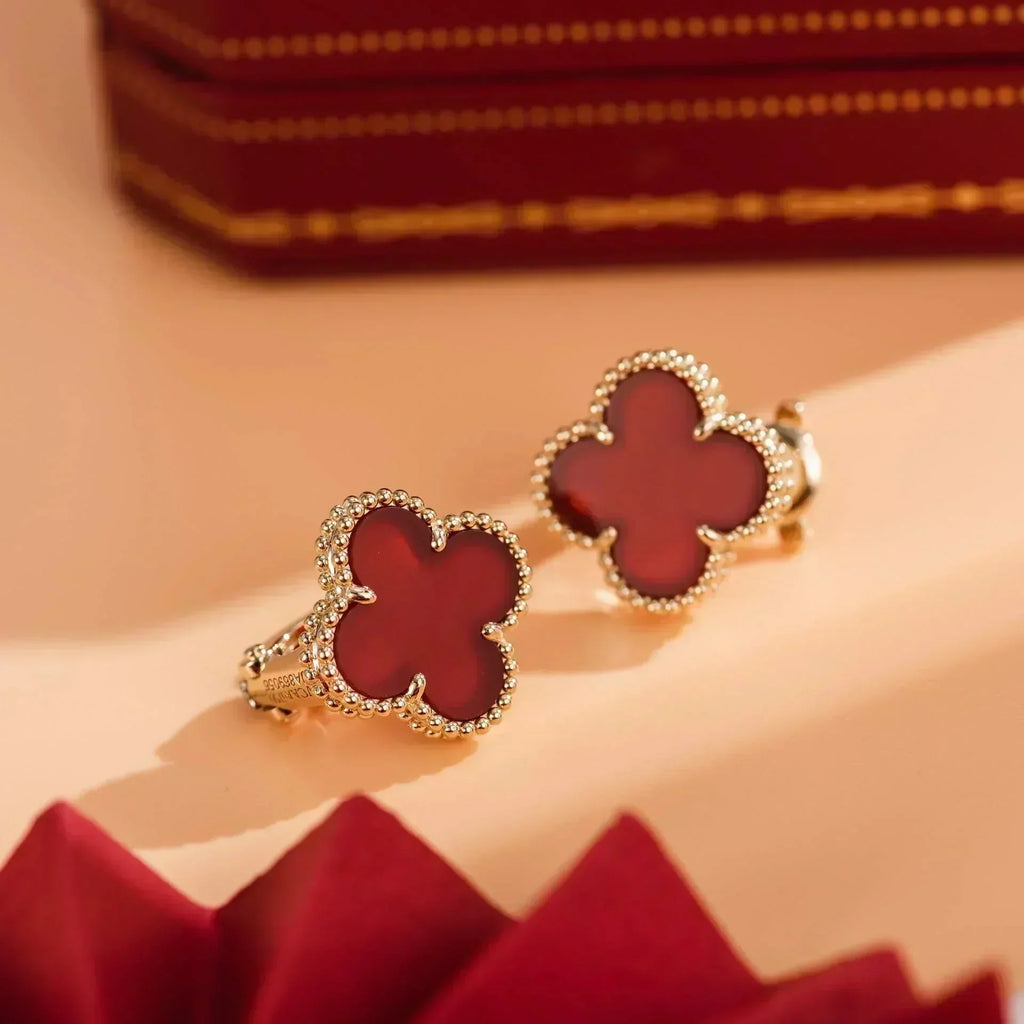 ??MIRA?¡¥CLOVER MEDIUM 1 MOTIFS CARNELIAN  EARRINGS