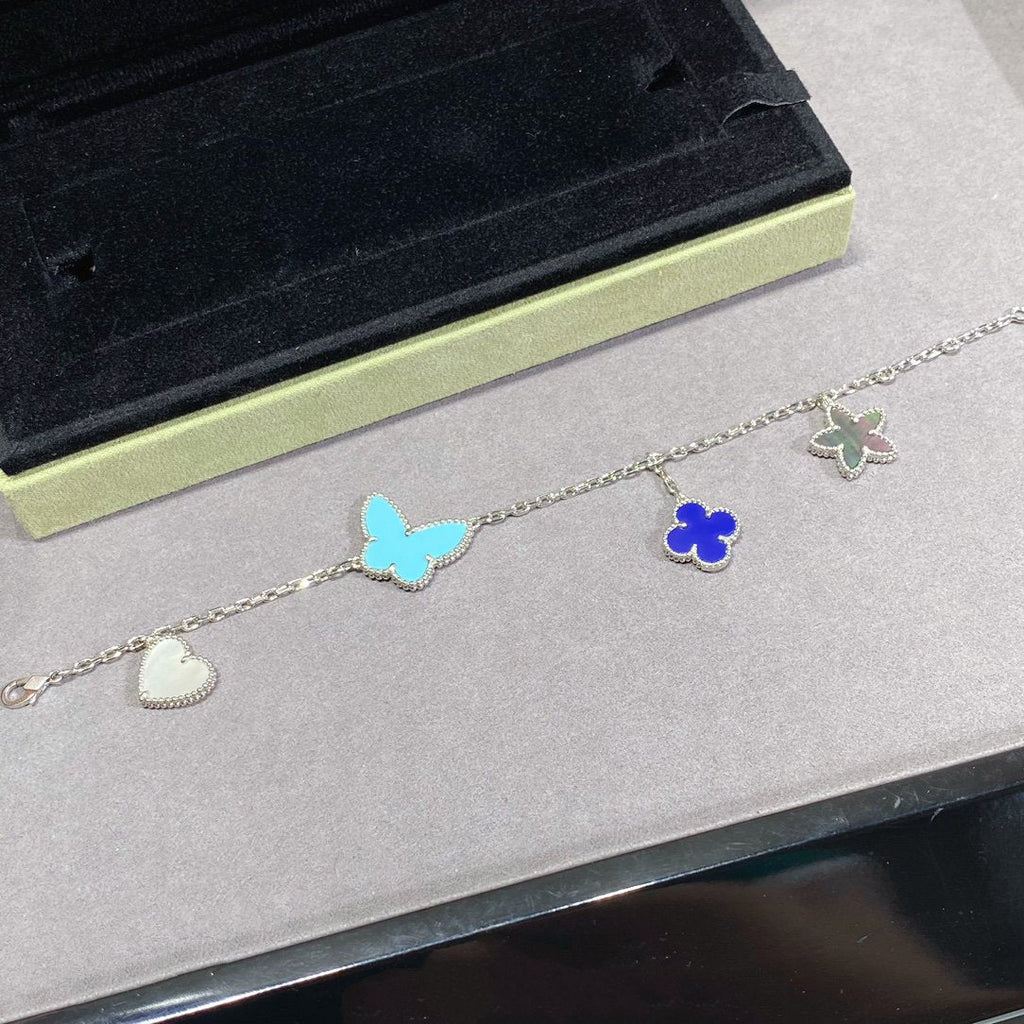??MIRA?¡¥LUCKY SPRING SILVER BRACELET 4 MOTIF