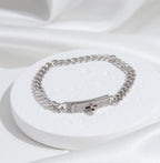 ??MIRA?¡¥KELLY CHAIN SILVER DIAMOND BRACELET
