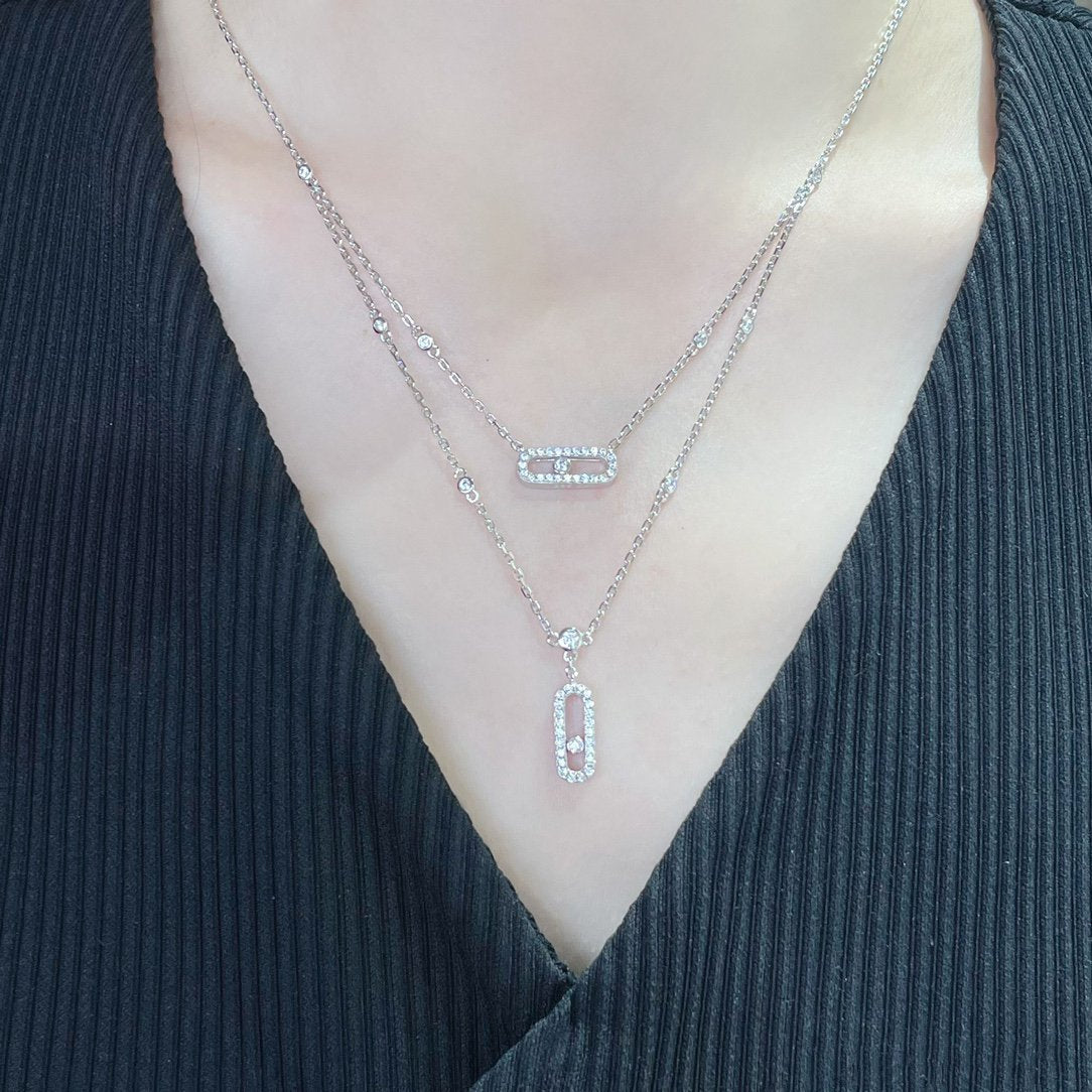 [MIRA] MOVE 2 ROW DIAMOND NECKLACE