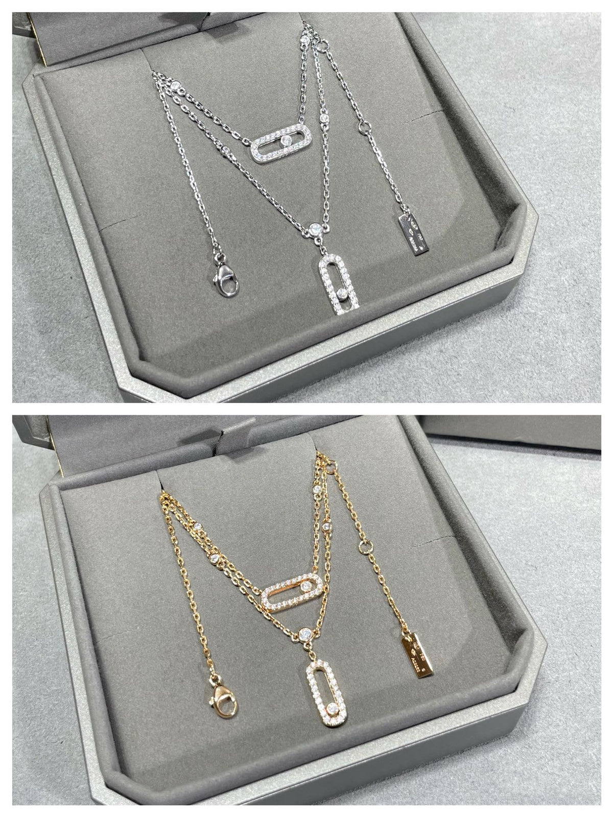 [MIRA] MOVE 2 ROW DIAMOND NECKLACE