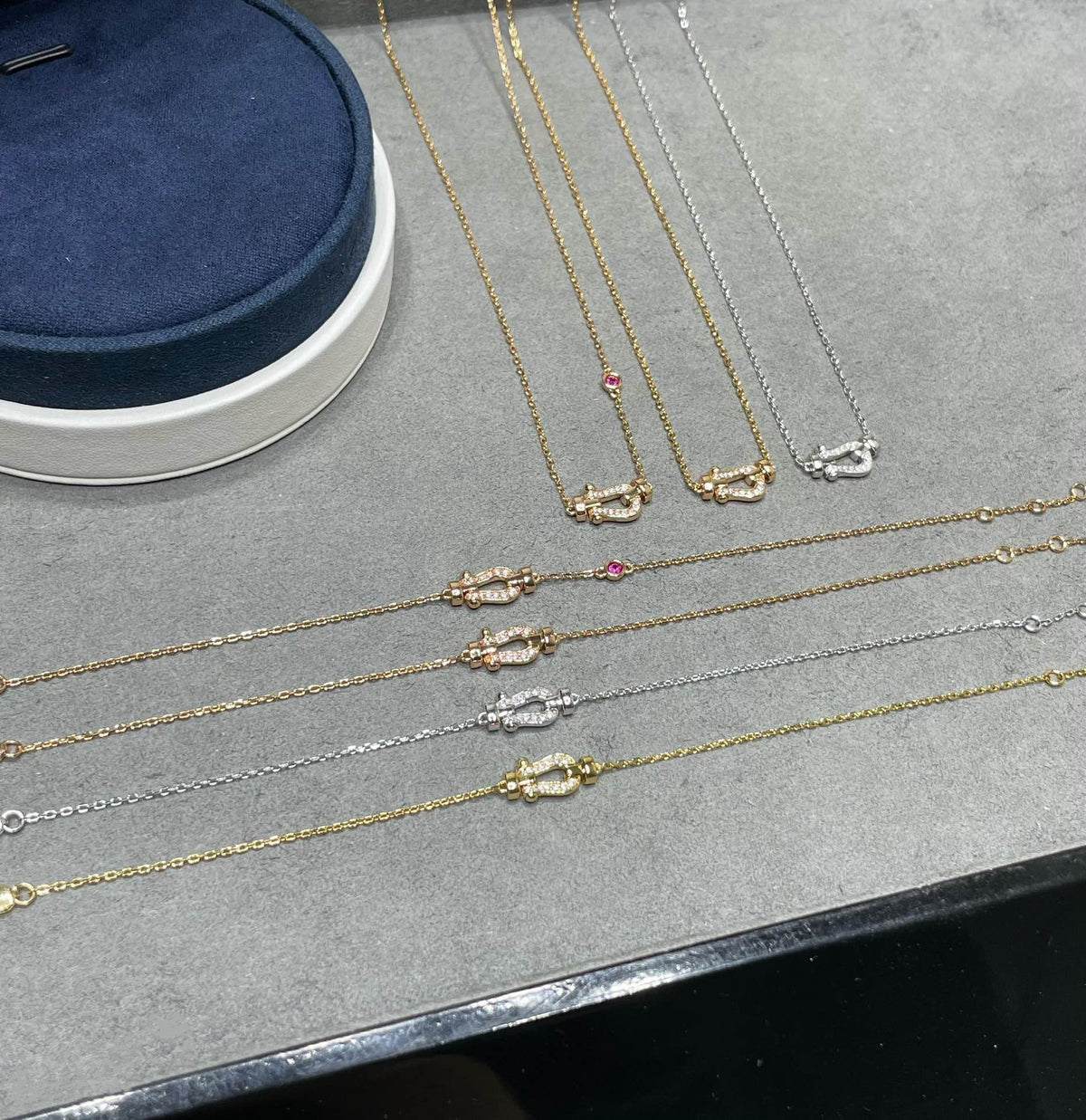 ??MIRA?¡¥FORCE 10 DIAMOND PINK GOLD NECKLACE