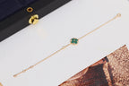 ??MIRA?¡¥STAR AND SUN 4 MOTIF PINK GOLD MALACHITE BRACELET