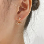 [MIRA] MOVE UNO PINK GOLD DIAMOND EARRINGS