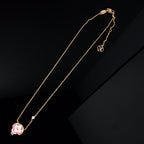??MIRA?¡¥COLOR BLOSSOM PINK MOP SUN GOLD NECKLACE