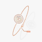 [MIRA]LUCKY MOVE WHITE MOTHER OF PEARL PINK GOLD DIAMOND BRACELET