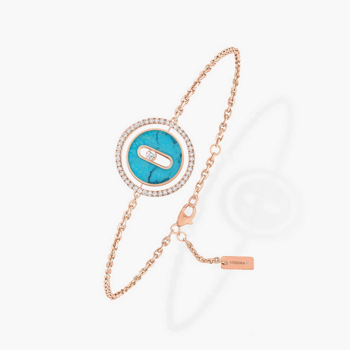 [MIRA]  MOVE TURQUOISE PINK GOLD DIAMOND BRACELET