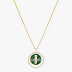 [MIRA]LUCKY MOVE 3 DIAMOND MALACHITE GOLD DIAMOND NECKLACE