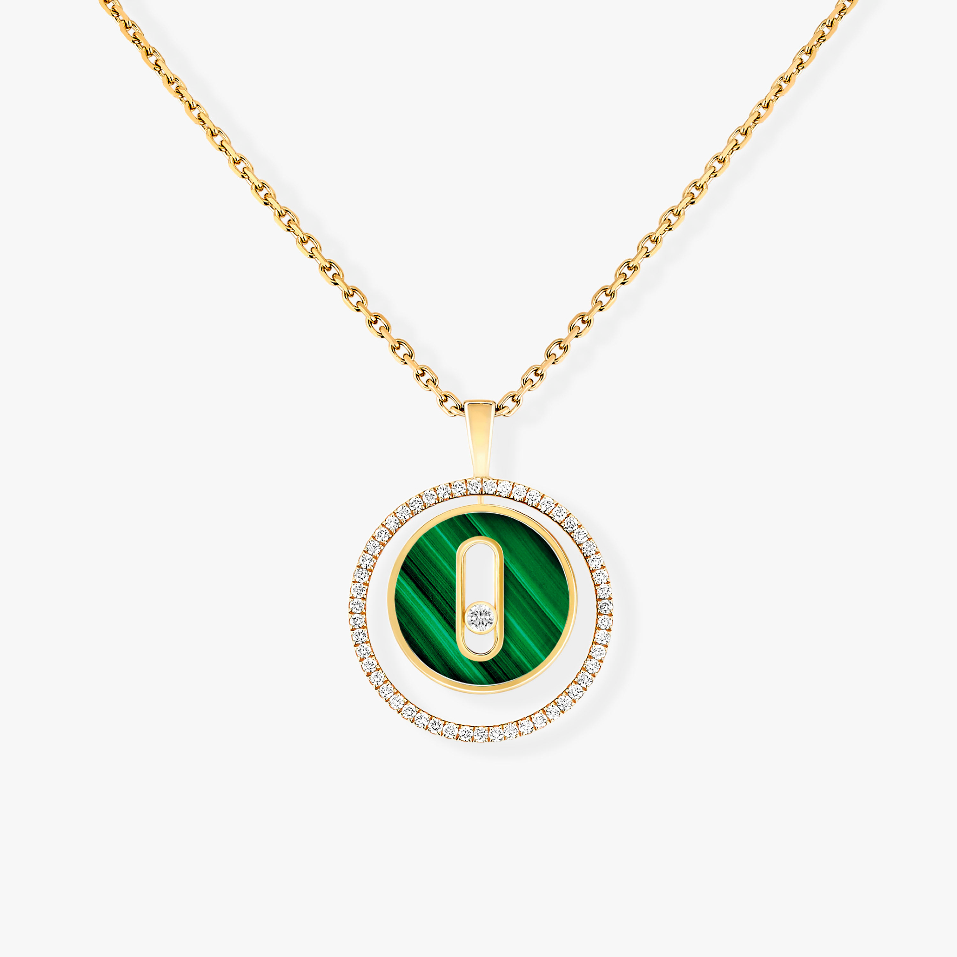 [MIRA]  MOVE 1 DIAMOND MALACHITE GOLD DIAMOND NECKLACE