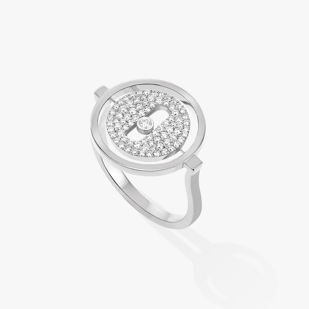 [MIRA]LUCKY MOVE PAVED SILVER DIAMOND RING