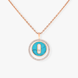 [MIRA]LUCKY MOVE 1 DIAMOND TURQUOISE PINK GOLD DIAMOND NECKLACE