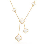 ??MIRA?¡¥CLOVER MOTHER OF PEARL NECKLACE 6 MOTIF
