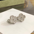 [MIRA]CLOVER 1 MOTIFS DIAMOND STUD EARRINGS SILVER