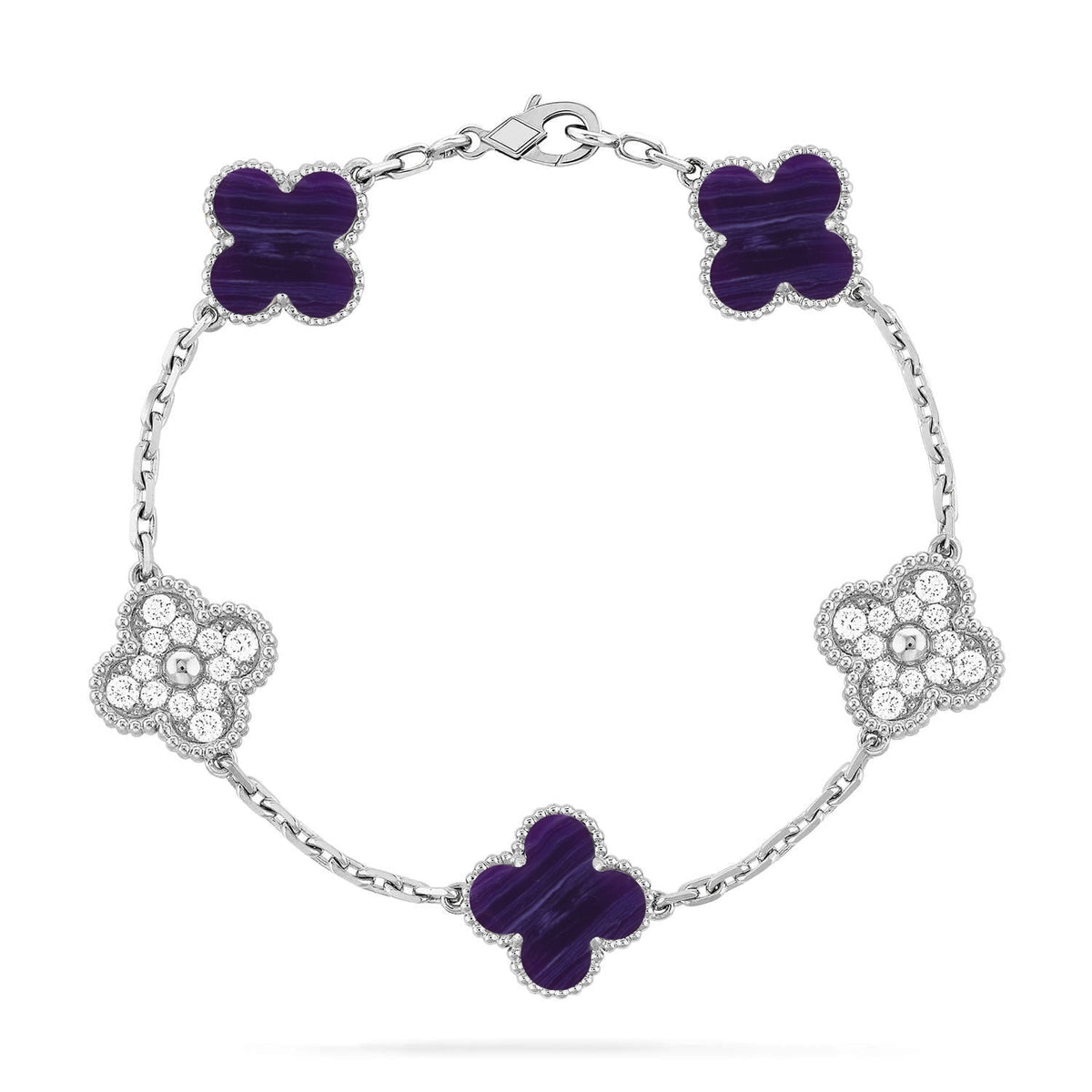 [MIRA]New CLOVER 5 MOTIF PURPLE STRIPES BRACELET COLLECTION