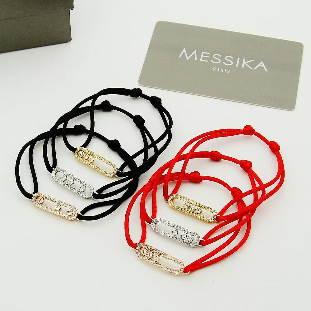 [MIRA]Messika Care(s) pink cord pavé bracelet
