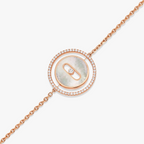 [MIRA]LUCKY MOVE WHITE MOTHER OF PEARL PINK GOLD DIAMOND BRACELET
