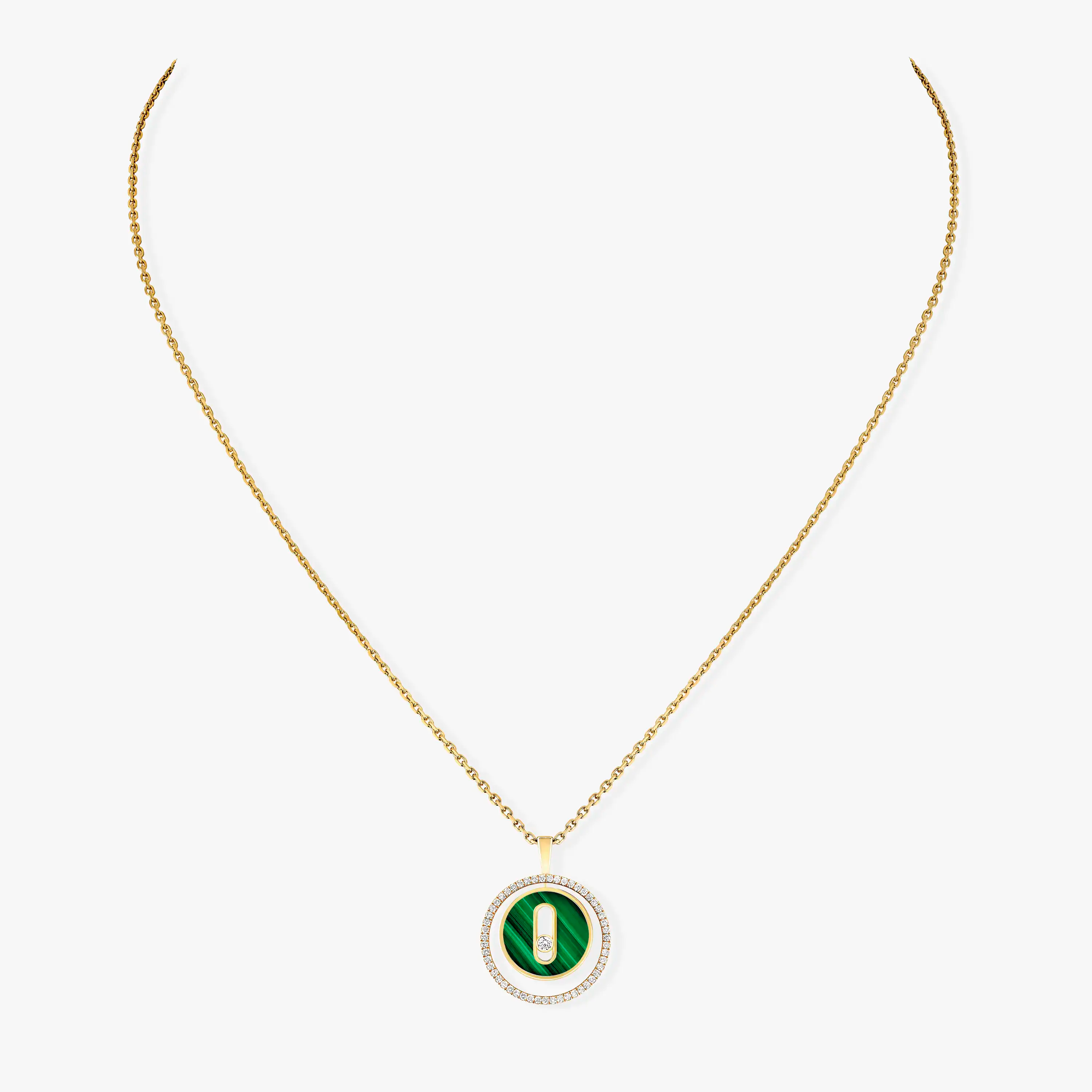 [MIRA]  MOVE 1 DIAMOND MALACHITE GOLD DIAMOND NECKLACE