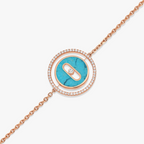 [MIRA]LUCKY MOVE TURQUOISE PINK GOLD DIAMOND BRACELET