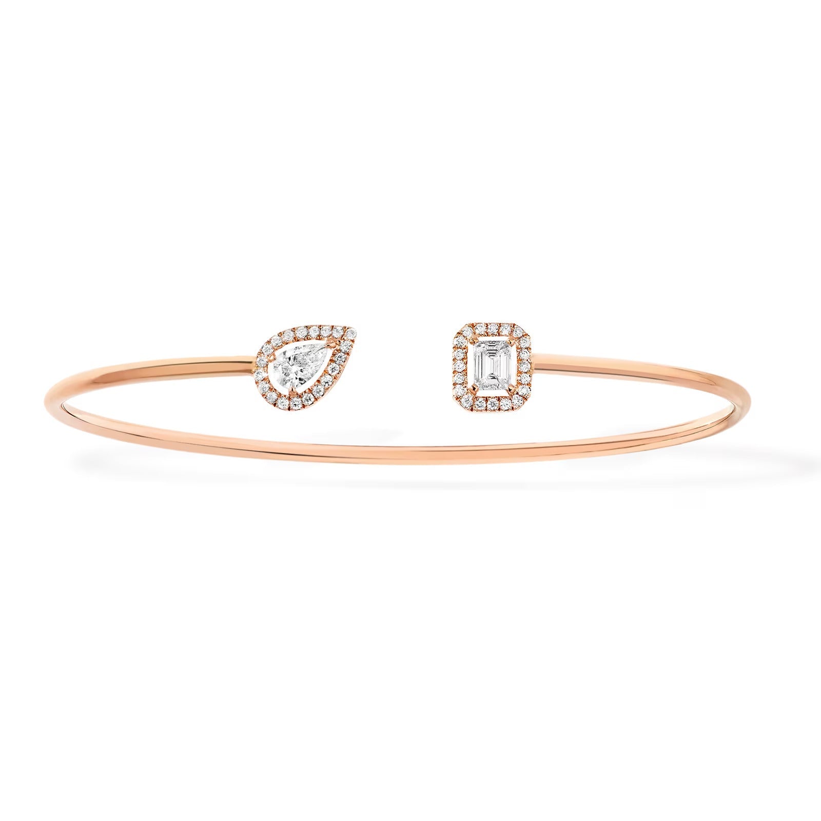 [MIRA] JONC FLEX MY TWIN TOI & MOI SILVER DIAMOND BRACELET
