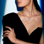 [MIRA]  MOVE 1 DIAMOND TURQUOISE PINK GOLD DIAMOND NECKLACE