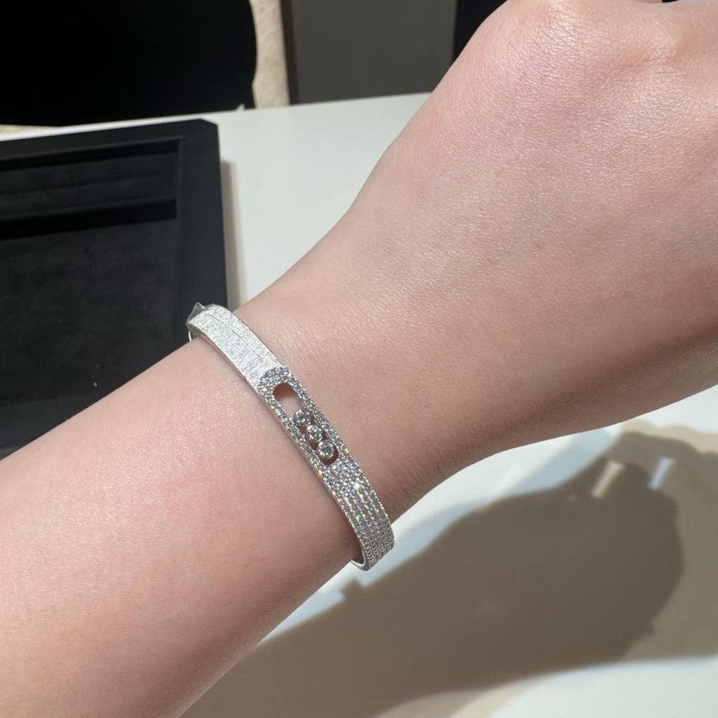 [MIRA]Move Noa Ciselé half pavé bangle