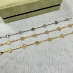[??MIRA?¡¥]CLOVER 6 MOTIF DIAMOND LASER BRACELET
