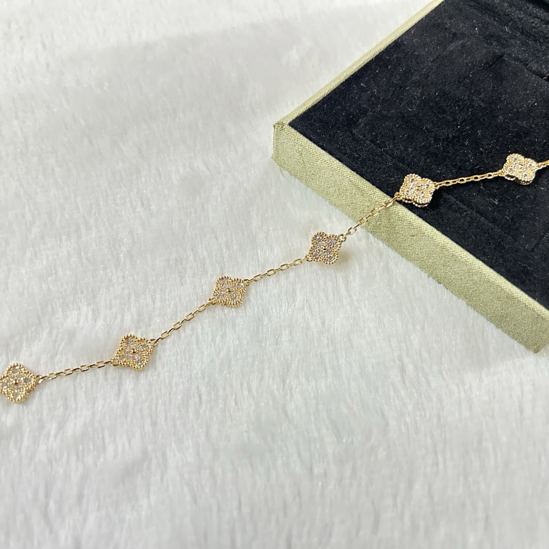 [MIRA]New CLOVER 6 MOTIF DIAMOND BRACELET