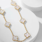??MIRA?¡¥CLOVER 10 MOTIFS WHITE MOTHER OF PEARL NECKLACE