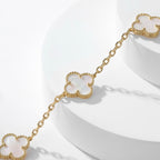??MIRA?¡¥CLOVER 10 MOTIFS WHITE MOTHER OF PEARL NECKLACE