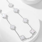 ??MIRA?¡¥CLOVER 10 MOTIFS WHITE MOTHER OF PEARL NECKLACE
