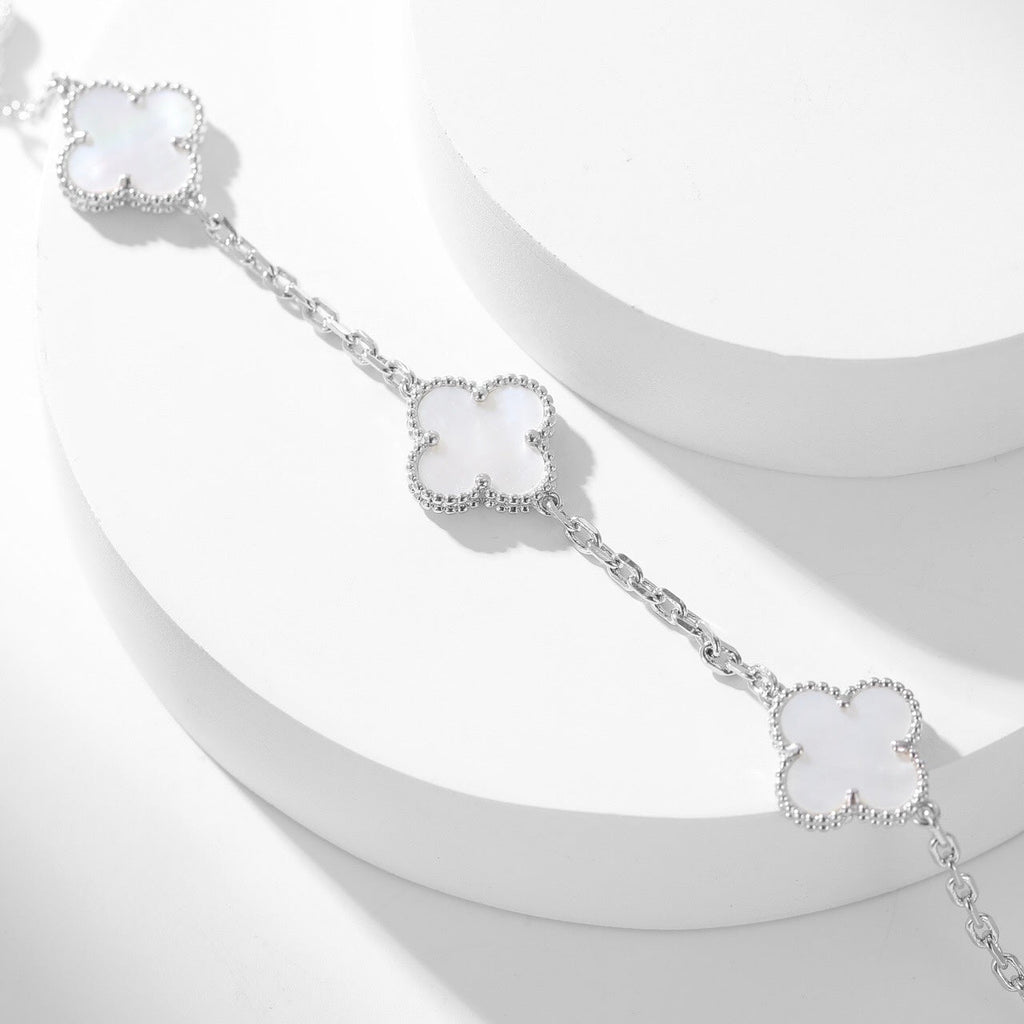??MIRA?¡¥CLOVER 10 MOTIFS WHITE MOTHER OF PEARL NECKLACE