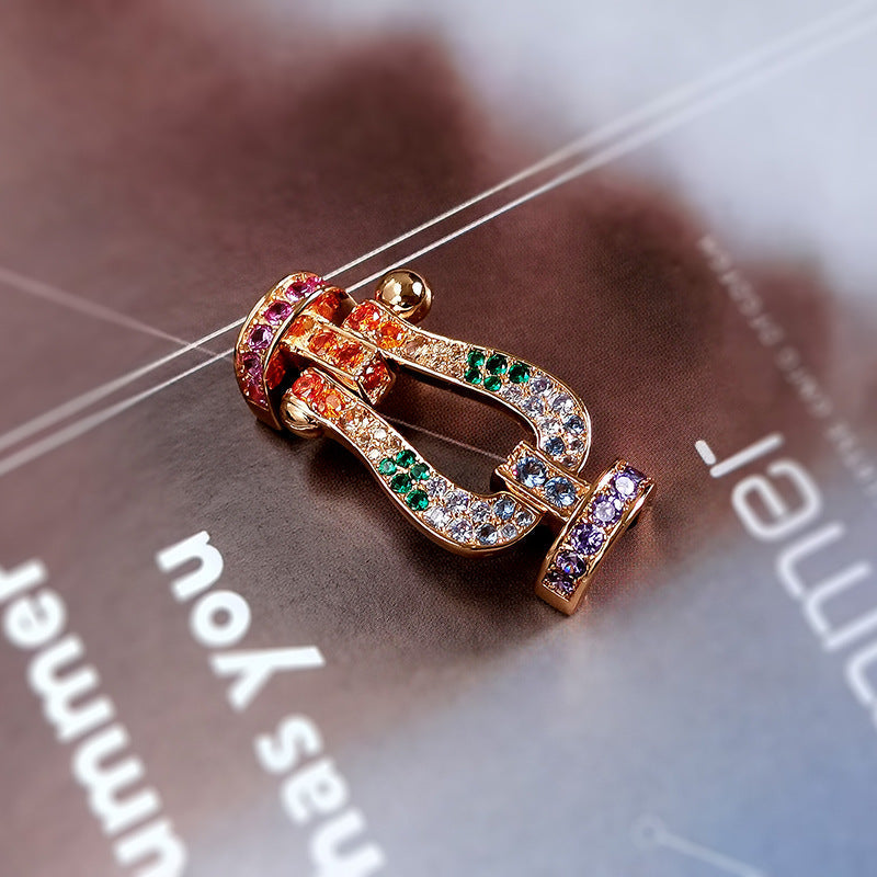 ??MIRA?¡¥FORCE LARGE HORSESHOE  COLORED DIAMOND BRACELET ROSE GOLD