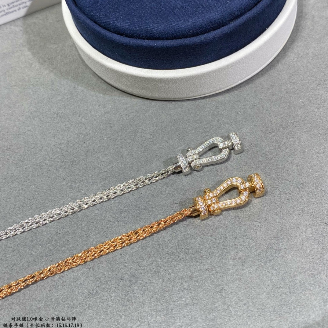 ??MIRA?¡¥FORCE SMALL HORSESHOE  DIAMOND CHAIN ROPE BRACELET