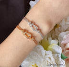 ??MIRA?¡¥FORCE SMALL HORSESHOE  DIAMOND CHAIN ROPE BRACELET