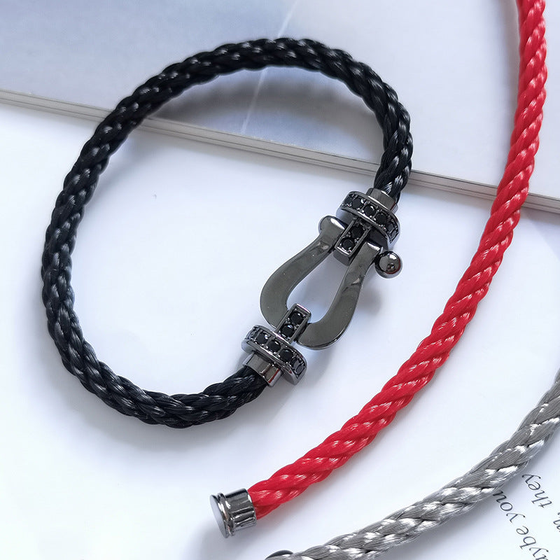 ??MIRA?¡¥FORCE LARGE SERIES HORSESHOE BLACK SAMURAI BRACELET