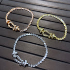 ??MIRA?¡¥FORCE  HORSESHOE  DIAMOND TENNIS BRACELET