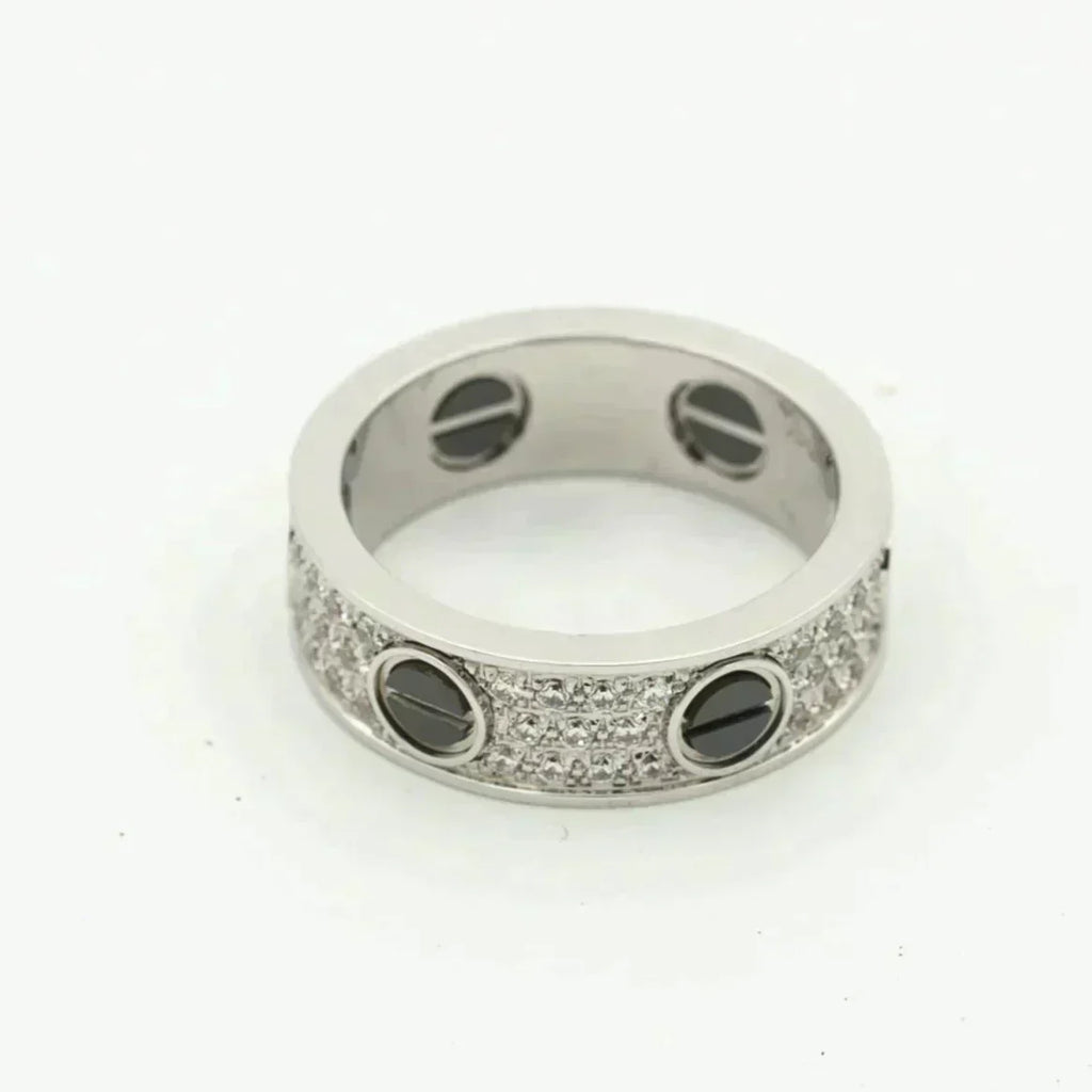 ??MIRA?¡¥LOVE RING 5.5MM DIAMONDS PAVED CERAMIC