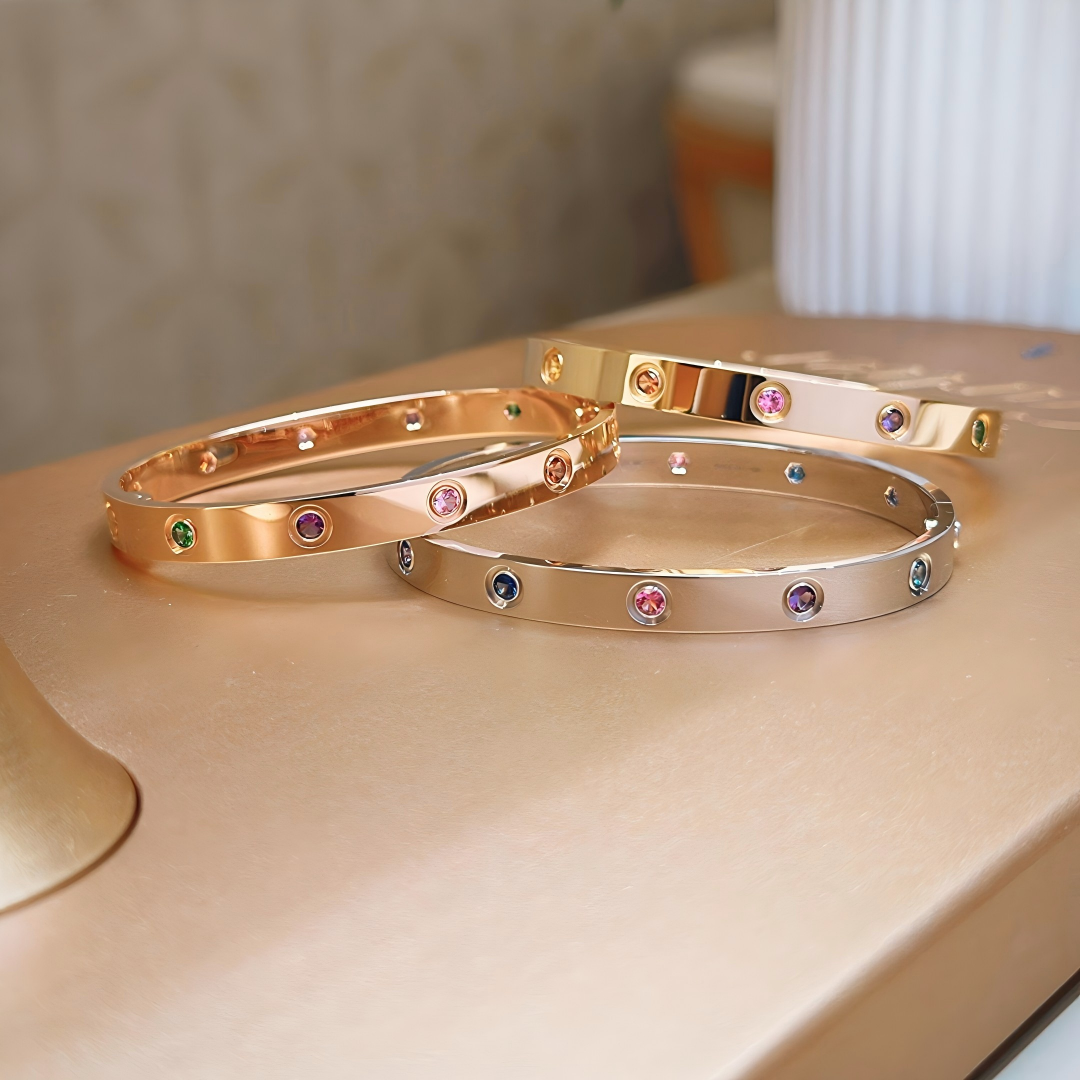 [MIRA] 2026 RAINBOW LOVE BRACELET 6.1MM  10 DIAMONDS